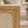KL-2389SC (6) The Attic Crestwood Solid Wood Sideboard Cabinet with Cane Doors | Storage & Display Cabinet for Living Room & Dining Room | Handcrafted Mango Wood, Light Teak Finish
