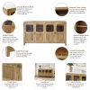 KL-2389SG (3) The Attic Crestwood Solid Wood Sideboard Cabinet with Glass Doors | Storage & Display Cabinet for Living Room & Dining Room | Handcrafted Mango Wood, Light Teak Finish