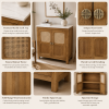 KL-2390SC (4) The Attic Crestwood Solid Wood Two Door Sideboard Cabinet with Cane Doors | Storage & Display Cabinet for Living Room & Dining Room | Handcrafted Mango Wood, Light Teak Finish