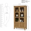 The Attic Crestwood 2 door Kitchen Cabinet, Multipurpose Cabinet For Bedroom Living room study bar, Solid Wood Bookshelf Kitchen Cabinet, Light Teak Matte Finish Glass