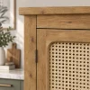 The Attic Crestwood 1 door Kitchen Cabinet, Multipurpose Cabinet For Bedroom Living room study bar, Solid Wood Bookshelf Kitchen Cabinet, Light Teak Matte Finish Cane