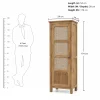 The Attic Crestwood 1 door Kitchen Cabinet, Multipurpose Cabinet For Bedroom Living room study bar, Solid Wood Bookshelf Kitchen Cabinet, Light Teak Matte Finish Cane