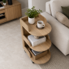 The Attic Solid Wood Rolling Serving Trolley with Storage Shelves, Natural Finish