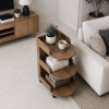 KL-2398T (4) The Attic Solid Wood Rolling Serving Trolley with Storage Shelves, Provential Teak Finish