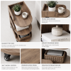 KL-2398T (7) The Attic Solid Wood Rolling Serving Trolley with Storage Shelves, Provential Teak Finish