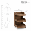 KL-2398T (8) The Attic Solid Wood Rolling Serving Trolley with Storage Shelves, Provential Teak Finish