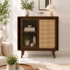 KL-2366T (1) The Attic Ines Cabinet, Coffee Table for Living Room, Solid Wood Centre Table with Cane with sliding doors, Provincial Teak