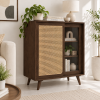 KL-2366T (2) The Attic Ines Cabinet, Coffee Table for Living Room, Solid Wood Centre Table with Cane with sliding doors, Provincial Teak