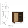 KL-2366T (8) The Attic Ines Cabinet, Coffee Table for Living Room, Solid Wood Centre Table with Cane with sliding doors, Provincial Teak