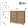 KL-2393SC (7) The Attic Crestwood sliding doors Kitchen Cabinet, Multipurpose Cabinet For Bedroom Living room study bar, Solid Wood Bookshelf Kitchen Cabinet, Light Teak Matte Finish Cane