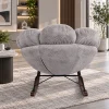 KL-2417A (7) The Attic FloraNest Rockinig Chair, Living room chair, bedroom modern chair, cozy & comfy chair Light Grey