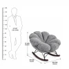 KL-2417A (8) The Attic FloraNest Rockinig Chair, Living room chair, bedroom modern chair, cozy & comfy chair Light Grey