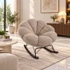 KL-2417B (1) The Attic FloraNest Rocking Chair, Living room chair, bedroom modern chair, cozy & comfy chair Beige