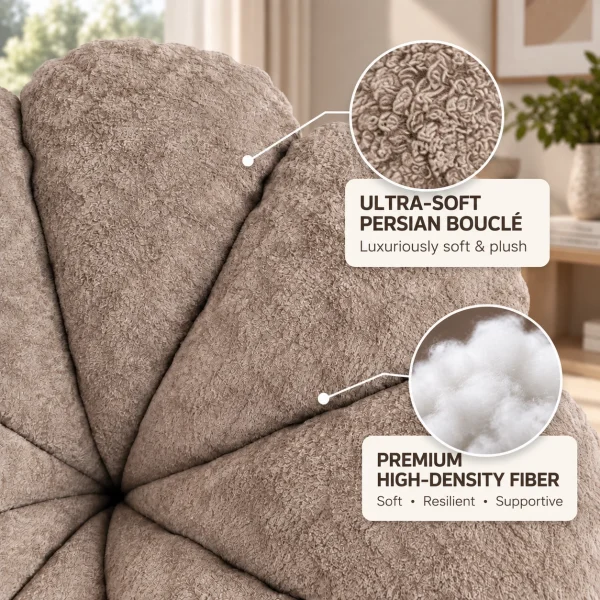 KL-2417B (5) The Attic FloraNest Rocking Chair, Living room chair, bedroom modern chair, cozy & comfy chair Beige