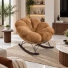 The Attic FloraNest Rocking Chair, Living room chair, bedroom modern chair, cozy & comfy chair Biscotti