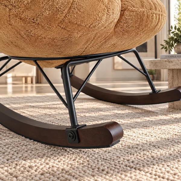The Attic FloraNest Rocking Chair, Living room chair, bedroom modern chair, cozy & comfy chair Biscotti