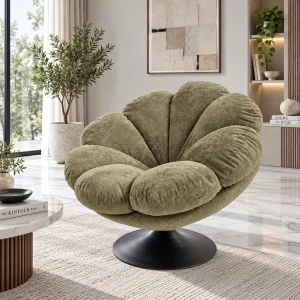 The Attic FloraNest Lounge Chair, Living room chair, bedroom modern chair, cozy & comfy chair Pastel Olive