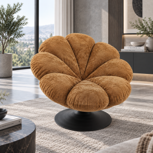 The Attic FloraNest Lounge Chair, Living room chair, bedroom modern chair, cozy & comfy chair Biscotti Colour