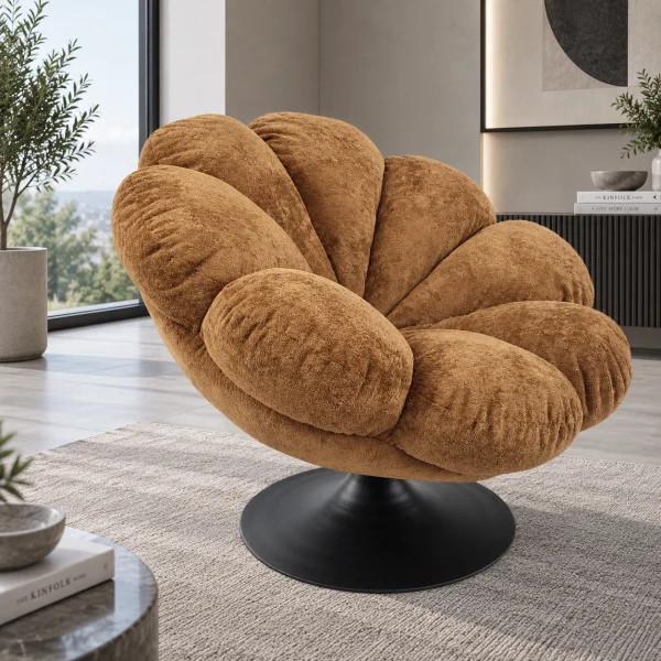 KL-2418D (2) The Attic FloraNest Lounge Chair, Living room chair, bedroom modern chair, cozy & comfy chair Biscotti Colour