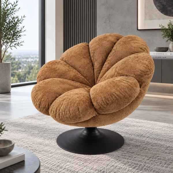KL-2418D (4) The Attic FloraNest Lounge Chair, Living room chair, bedroom modern chair, cozy & comfy chair Biscotti Colour