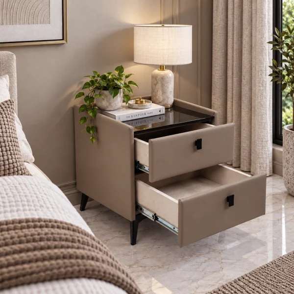 KL-2483B (3) The Attic Verona Bedside Table, bedroomtable, night stand table, upholstered premium table (Copy)