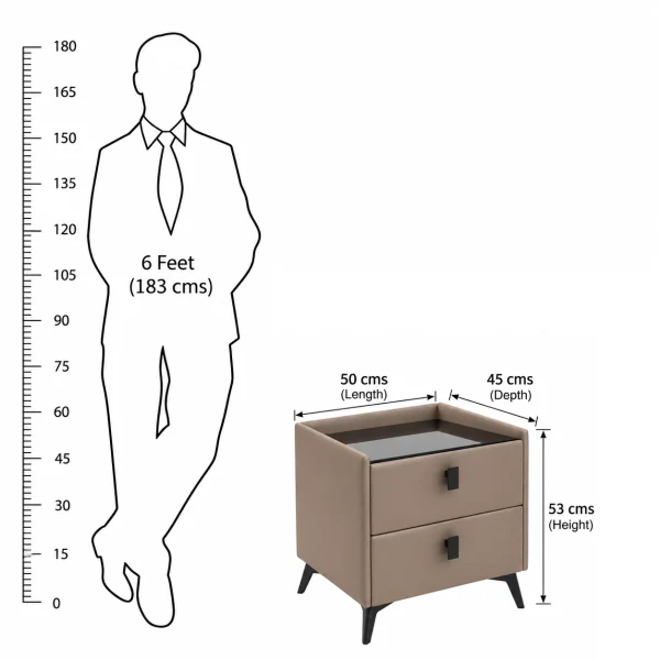 KL-2483B (8) The Attic Verona Bedside Table, bedroomtable, night stand table, upholstered premium table (Copy)