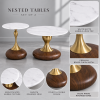 The Attic Marbre Noir Coffee Table, Coffee Table for Living Room, marble inspired with glass top, White & Black Finish