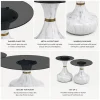 KL-2640 (7) The Attic Marbre Noir Coffee Table, Coffee Table for Living Room, marble inspired with glass top, White & Black Finish