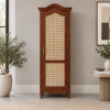 The Attic Catania Kitchen Cabinet, Multipurpose Cabinet For Bedroom Living room study bar, Solid Wood Bookshelf/Kitchen Cabinet, Solid Mango Wood, Honey Finish Cane