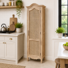 The Attic Catania Kitchen Cabinet, Multipurpose Cabinet For Bedroom Living room study bar, Solid Wood Bookshelf/Kitchen Cabinet, Solid Mango Wood, Natural Finish Cane