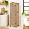 The Attic Catania Kitchen Cabinet, Multipurpose Cabinet For Bedroom Living room study bar, Solid Wood Bookshelf/Kitchen Cabinet, Solid Mango Wood, Natural Finish Cane