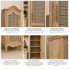 The Attic Catania Kitchen Cabinet, Multipurpose Cabinet For Bedroom Living room study bar, Solid Wood Bookshelf/Kitchen Cabinet, Solid Mango Wood, Natural Finish Cane