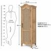 The Attic Catania Kitchen Cabinet, Multipurpose Cabinet For Bedroom Living room study bar, Solid Wood Bookshelf/Kitchen Cabinet, Solid Mango Wood, Natural Finish Cane