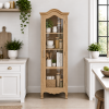 The Attic Catania Kitchen Cabinet, Multipurpose Cabinet For Bedroom Living room study bar, Solid Wood Bookshelf/Kitchen Cabinet, Solid Mango Wood, Natural Finish Glass
