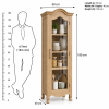 The Attic Catania Kitchen Cabinet, Multipurpose Cabinet For Bedroom Living room study bar, Solid Wood Bookshelf/Kitchen Cabinet, Solid Mango Wood, Natural Finish Glass