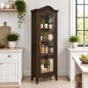 KL-3001WG (2) The Attic Catania Kitchen Cabinet, Multipurpose Cabinet For Bedroom Living room study bar, Solid Wood Bookshelf/Kitchen Cabinet, Solid Mango Wood, Walnut Finish Glass