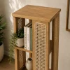 KL-3014SC (4) The Attic Mira Cane Rattan Bookshelf, Multipurpose for Living room Bed room Study, Solid Wood, Light Teak Finish
