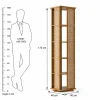 KL-3014SC (7) The Attic Mira Cane Rattan Bookshelf, Multipurpose for Living room Bed room Study, Solid Wood, Light Teak Finish