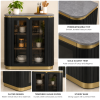 The Attic Carlston Kitchen Cabinet, Multipurpose Cabinet For Bedroom Living room study bar, Solid Wood Bookshelf/Kitchen Cabinet, Solid Mango Wood, Black Color