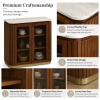 KL-3016T (5) The Attic Carlston Kitchen Cabinet, Multipurpose Cabinet For Bedroom Living room study bar, Solid Wood Bookshelf/Kitchen Cabinet, Solid Mango Wood, Provincial teak Finish