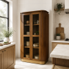 The Attic Carlston Kitchen Cabinet, Multipurpose Cabinet For Bedroom Living room study bar, Solid Wood Bookshelf/Kitchen Cabinet, Solid Mango Wood, Provincial teak Finish