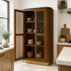 The Attic Carlston Kitchen Cabinet, Multipurpose Cabinet For Bedroom Living room study bar, Solid Wood Bookshelf/Kitchen Cabinet, Solid Mango Wood, Provincial teak Finish