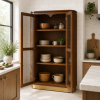 The Attic Carlston Kitchen Cabinet, Multipurpose Cabinet For Bedroom Living room study bar, Solid Wood Bookshelf/Kitchen Cabinet, Solid Mango Wood, Provincial teak Finish