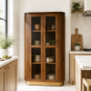The Attic Carlston Kitchen Cabinet, Multipurpose Cabinet For Bedroom Living room study bar, Solid Wood Bookshelf/Kitchen Cabinet, Solid Mango Wood, Provincial teak Finish