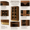 The Attic Carlston Kitchen Cabinet, Multipurpose Cabinet For Bedroom Living room study bar, Solid Wood Bookshelf/Kitchen Cabinet, Solid Mango Wood, Provincial teak Finish