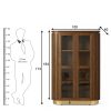 The Attic Carlston Kitchen Cabinet, Multipurpose Cabinet For Bedroom Living room study bar, Solid Wood Bookshelf/Kitchen Cabinet, Solid Mango Wood, Provincial teak Finish