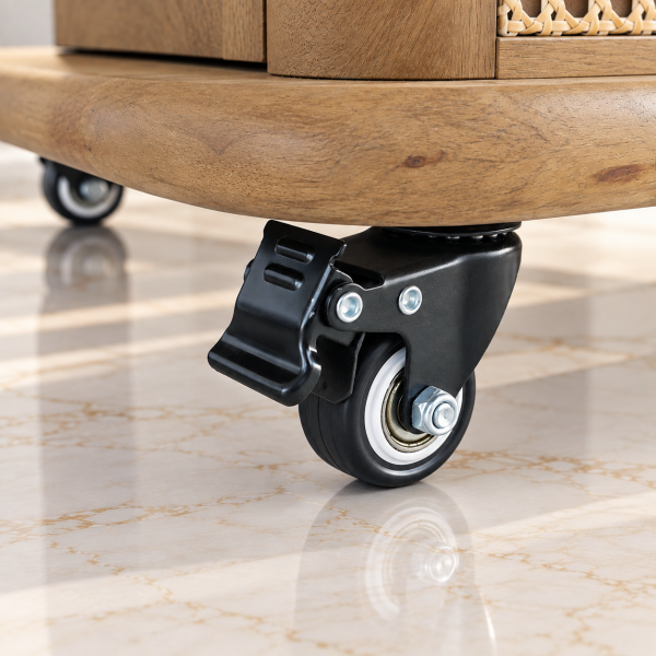 KL-3022S (7) The Attic Provence Bar Trolley, Trolley Table for Living Room, Solid Wood Trolley, Modern Trolley