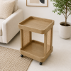 The Attic Lorenzo Bar Trolley, Trolley Table for Living Room, Solid Wood Trolley, Modern Trolley