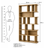 KL-3027S (7) The Attic Arden Bookshelf, Multipurpose for Living room Bed room Study Kitchen, Solid Mango Wood, partition shelf, Light Teak Finish
