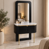 The Attic Carlston Dressing Table For Bedroom, Solid Wood, Black Finish